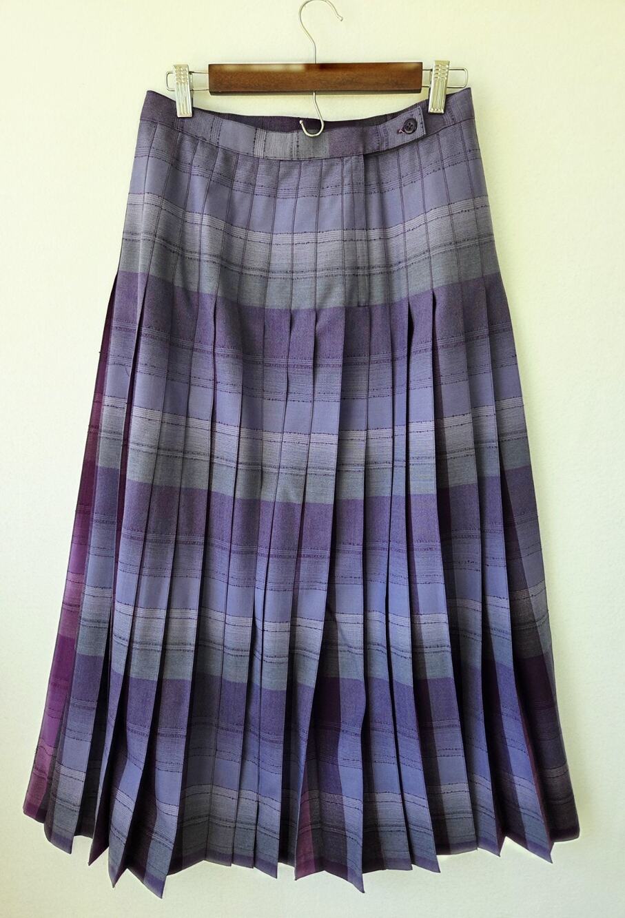 Pendleton 100% Virgin Wool Plaid Pleated Midi Skirt Women's Sz 10 Made USA